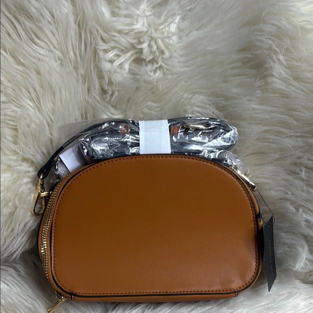 Forever 21 Brown and Gold Dome Crossbody Bag